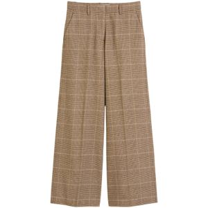Marc O'Polo - Broek - Brokaat - Cappuccino - Wit - Loosefit - Lang