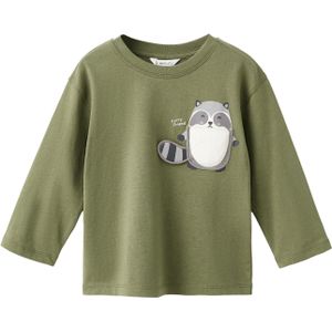 MANGO KIDS Shirt 'RACOON'  grijs / antraciet / groen / wit