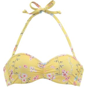 Bikinitopje - Geel - Gedessineerd - Gehaakt Randje