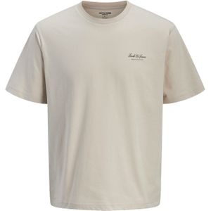 JACK & JONES Shirt 'JJEArchive'  ecru / chocoladebruin