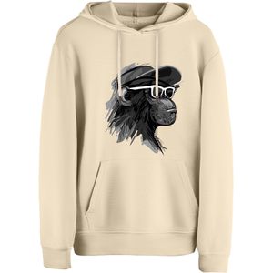 Cotton Prime Sweatshirt 'Cool Monkey mit Brille'  sand / donkergrijs / wit