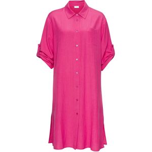 Lascana - Blousejurk - Pink - Lichte Stof met Linnenpercentage - 3/4-Mouwen