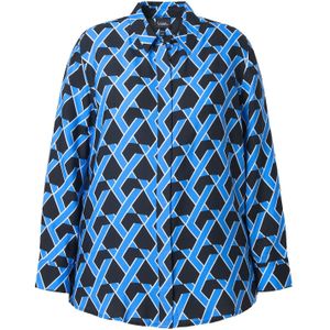 Ulla Popken Blouse  blauw / zwart / wit