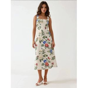 Hiccup Jurk  lichtbeige / blauw / groen / oxide