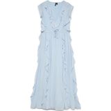 Vmcarmen - Lange Jurk - Maxi - Mouwloos - V-Hals - Enkel Lengte - Ruches