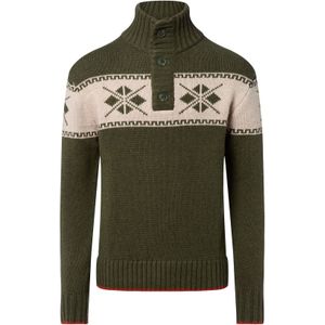 Nils Sundström Trui  beige / olijfgroen