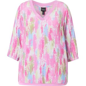 Ulla Popken Blouse  lichtblauw / lichtgroen / pink / lichtroze