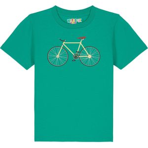 watabout.kids Shirt 'Yellow Bike'  geel / grasgroen / zwart