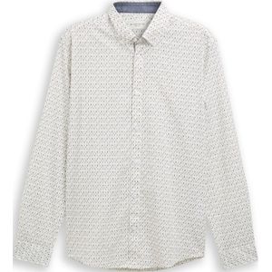 TOM TAILOR Overhemd  navy / chocoladebruin / wit