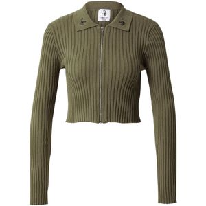 VIERVIER Gebreid vest 'Ashley'  kaki