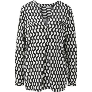 Blouse - Zwart/Ecru - 100% Viscose - Gedessineerd