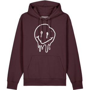 Watapparel Sweatshirt 'Smiley'  donkerrood / wit
