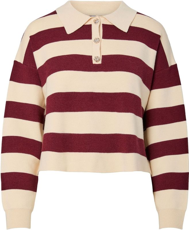 PIECES Trui  poederroze / donkerrood