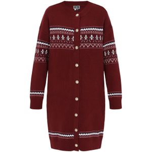 DreiMaster Maritim Gebreid vest  lichtblauw / wijnrood / zwart / natuurwit