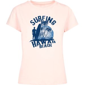 F4NT4STIC Shirt 'Hawaii Surf Beach Summer'  donkerblauw / lichtroze