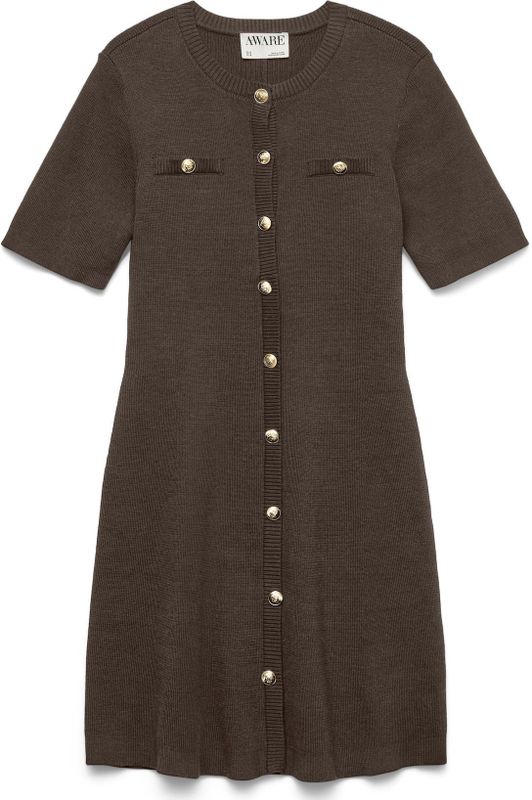 VERO MODA Gebreide jurk  chocoladebruin