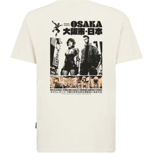 Oldskull Shirt 'Asian Manga Inspired Logo Graphic'  geel / zwart / offwhite