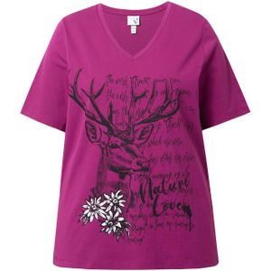 Ulla Popken Shirt  pink / zwart