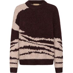 CULTURE Trui 'Zinna'  bruin / lichtbruin
