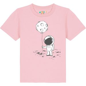 watabout.kids Shirt 'Kleiner Astronaut mit Luftballon'  lichtgrijs / rosa / zwart / wit