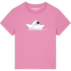 Watapparel Shirt 'Astronaut in paper boat'  pink / rosa