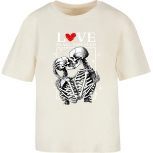 F4NT4STIC Shirt 'Love is all you need'  sand / rood / zwart / wit