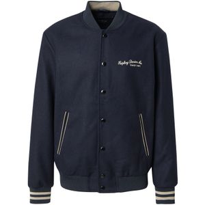 REPLAY - College Jacket - Ecru/Navy