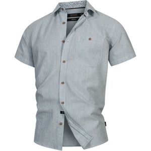 INDICODE JEANS Overhemd 'Kiss'  lichtblauw / wit