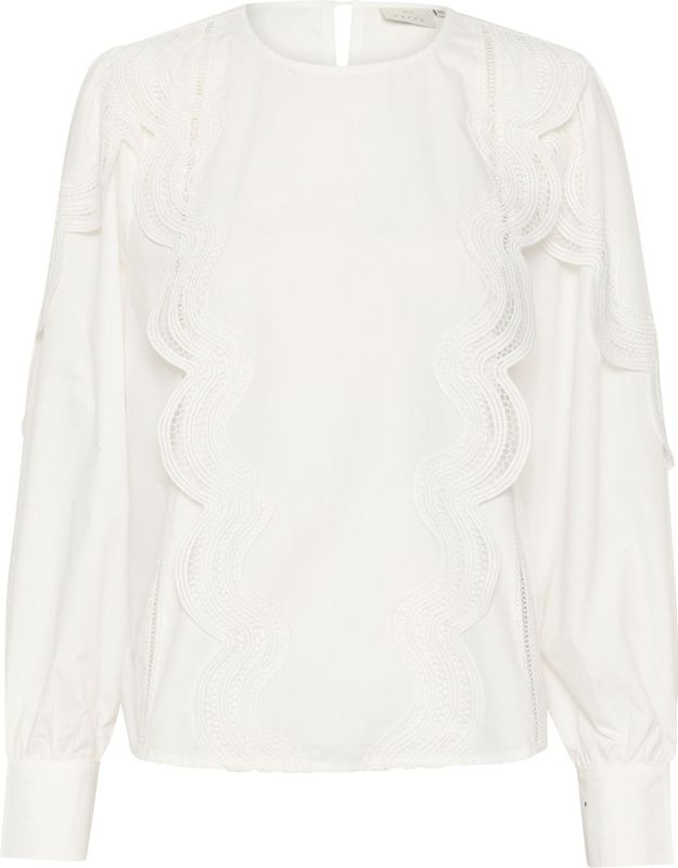 Kaffe - Blouse 'Christine' - Wit - Wijde Blouse - Lange Mouw