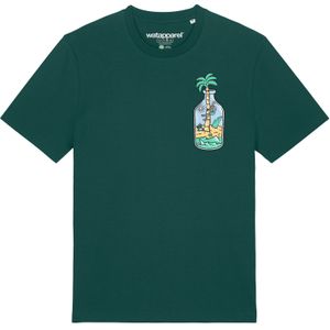 Watapparel Shirt 'Holiday in a bottle'  donkergroen / gemengde kleuren