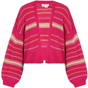 IZIA Gebreid vest  beige / fuchsia
