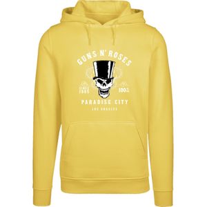 F4NT4STIC Sweatshirt 'Guns 'n' Roses Whiskey Label Rock Band'  geel / zwart / wit