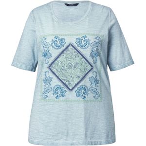 Ulla Popken Shirt  blauw / lichtblauw / grasgroen