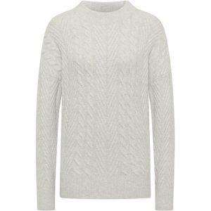 Cecil - Gebreide Trui - Metal Grey Melange - Turtle Neck - Kabelpatroon