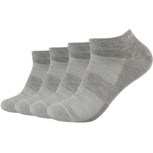 Enkelsokken - Lichtgrijs Melange - Materiaalmix - 4 Paar