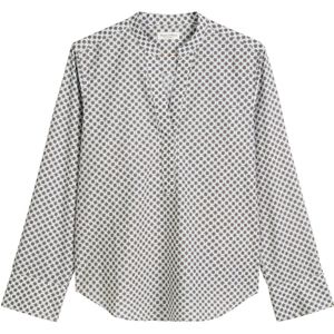 Marc O'Polo - Blouseshirt - Beige - Tuniek Kraag - Lange Mouw