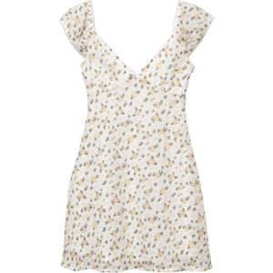 Pull&Bear Jurk  pasteelgeel / donkergroen / wit