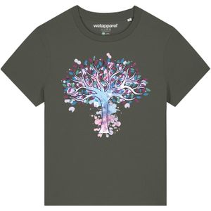 Watapparel Shirt ' Tree of life '  kaki / gemengde kleuren