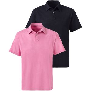 John Devin - Poloshirt - Blauw/grijs - Set van 2 - Katoenkwaliteit