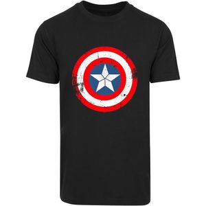 F4NT4STIC Shirt 'Marvel Captain America Schild'  royal blue/koningsblauw / rood / zwart / wit