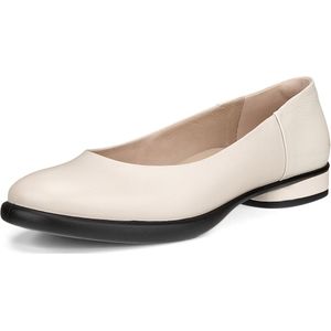 Ballerina 'Sculpted' - Effen - Leer - Platte Hak