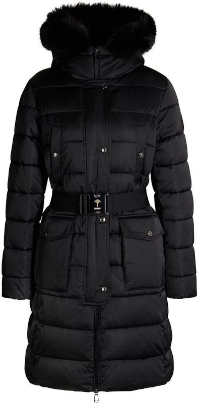 JOOP! - Gibella - Gewatteerde Jas - Dames - Met Riem - Capuchon met Imitatiebont