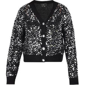 faina Gebreid vest  zwart / zilver