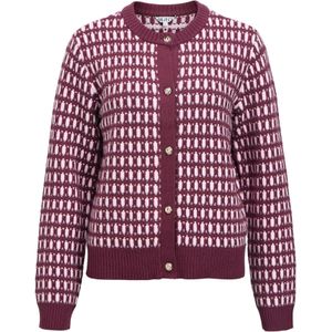 OBJECT Gebreid vest 'OBJThess'  bourgogne / wit