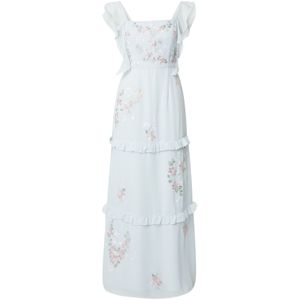 Maya Deluxe Jurk  lichtblauw / donkergroen / oudroze