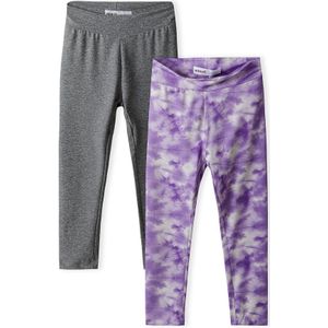 MINOTI Leggings  grijs / lila / wit