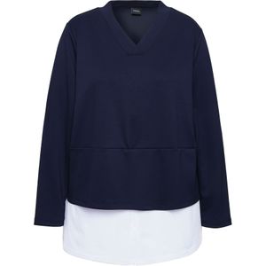 Ulla Popken Sweatshirt  marine / wit
