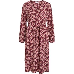 VILA Jurk  oudroze / donkerrood / wit