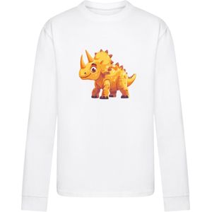 F4NT4STIC Shirt 'Süßer Triceratops Dinosaurier'  bruin / geel / wit
