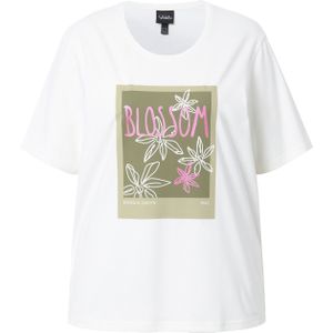 Ulla Popken Shirt  donkerbeige / olijfgroen / pink / offwhite